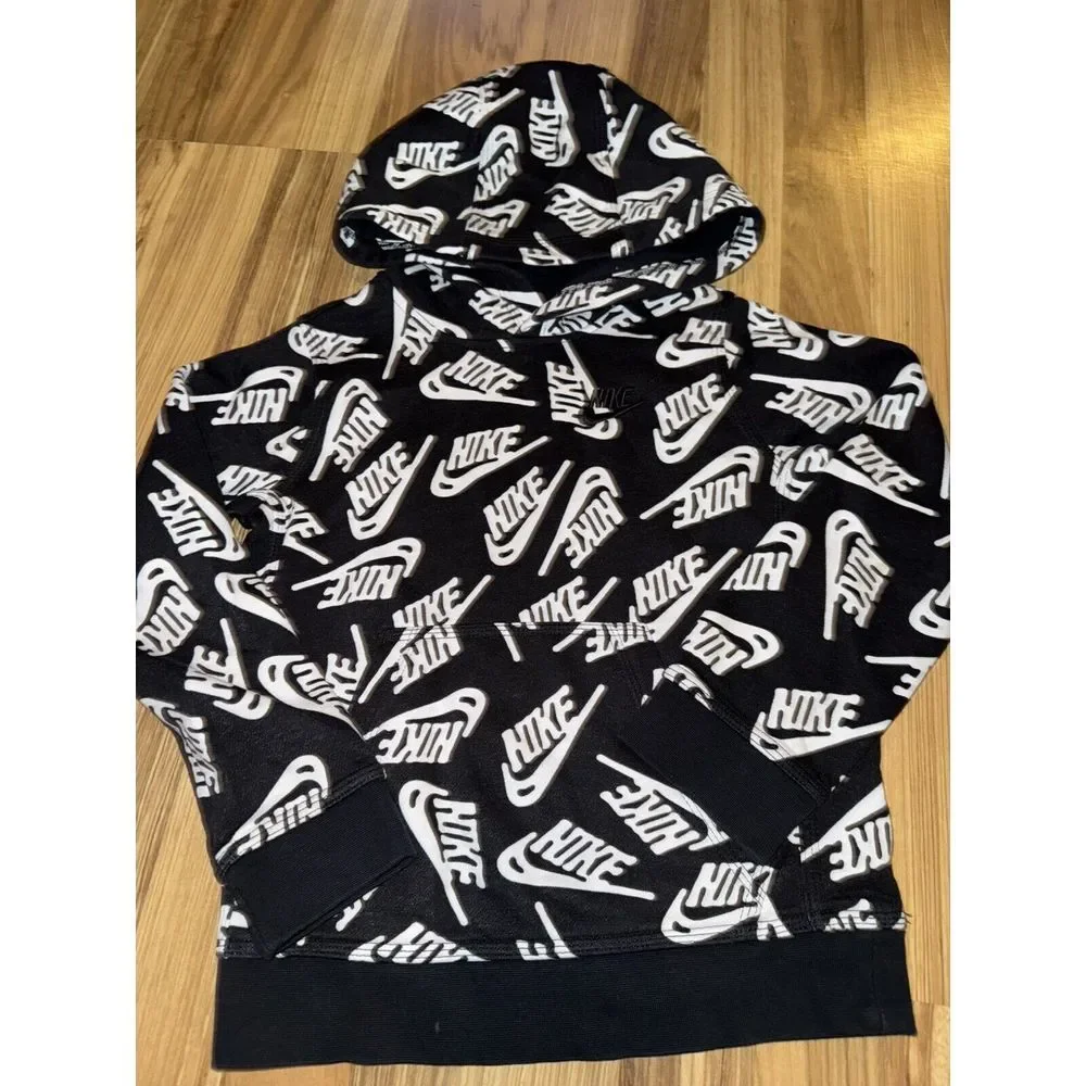 Nike Boys‎ Outfit Size XS 6/7 Hoodie Pants Cotton Black White EUC